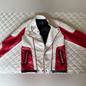 Unisex Boys Girls 11/12 Faux Leather Motorcycle Jacket Racing Descendants